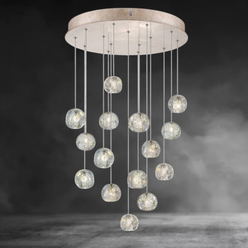 Nature-inspired round crystal Chandelier